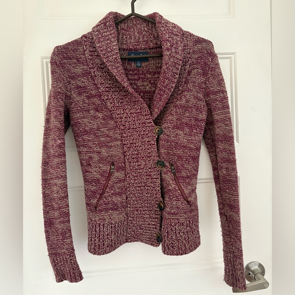 🦅 American Eagle Outfitters pink Cardigan Sweater Shawl Collar